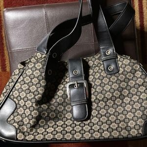 Nine West gray geometric fabric shoulder bag